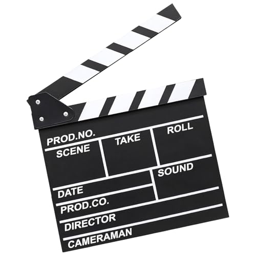 Clapperboard Clapper Board for Film Black and White Film Clapper Board Directors Clapperboard Movie Clapper Board Suitable for Movie Shooting Room Decoration(1 Piece)