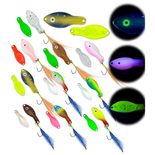 FOLANDO 10pcs Fishing Lures Set, Bass Mackerel Feathers Cod Lure Spinner Bait Set Multi Colored Fishing Spinners Lures with Hook Crankbaits Set for Trout Pike Bass Salmon - Image 4
