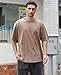 3 Pcs Oversized Heavy Cotton Summer T-Shirts Vintage Unisex Short Sleeves Casual Loose Basic Tops(Beige+Coffe+Black 3XL)
