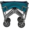 MacSports Double Decker Wagons Carts Heavy Duty Foldable Outdoor Collapsible Cart Portable Lightweight Utility Cart, All Terrain Sports Wagon for Camping Gear, Groceries, and More (Teal)