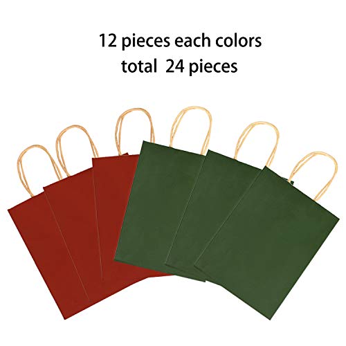 Livder 24 Pieces Red Green Christmas Paper Bags (8.66 X 6.3 X 3.15 Inches) #TOP1