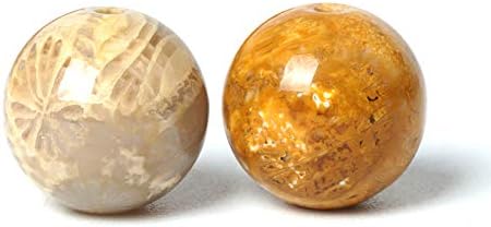 Miniatura 2 de 100 cuentas de piedra natural de 0.31 pulgadas, piedras de crisantemo redondas, sueltas, piedras preciosas curativas energéticas, tamaño de agujero,