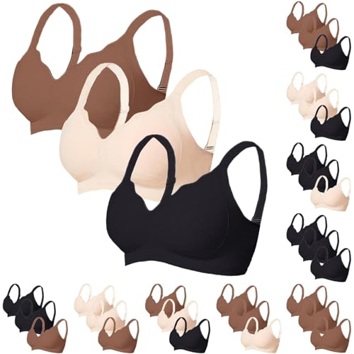 3 Pack Jelly Bras for Women No Underwire Push Up Bra Ultimate Comfort Sexy Bralette Soft Scalloped Everyday Brassiere