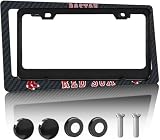 1PCS Carbon Fiber License Plate Frame for Red Sox