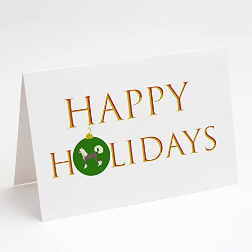 Caroline's Treasures CK9799GCA7P Siberian Husky Happy Holidays Greeting Cards and Envelopes Pack of 8 Blank Cards with Envelopes Whimsical A7 Size 5x7 Blank Note Cards