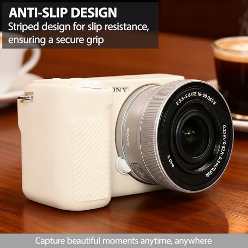 Funda de silicona para cámara Sony ZV E10 II beige miniatura 4