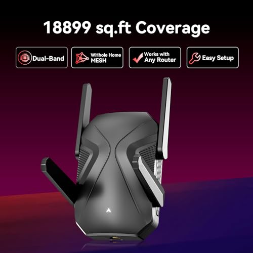 2025 WiFi Extender Signal Booster, 10X Faster WiFi 6 Extender, 18899 sq.ft. Internet Repeater for Home, Dual-Band Network Extender, Wireless Router Signal Amplifier w/Gigabit Ethernet Port, Easy Setup - Image 3