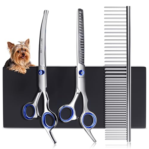 Ciseaux Toilettage Chien, Acier Résistant À La Rouille, Pointes Arrondies Sécurisées, Revêtement en Titane, Professionnels Pour Chiens Pour Couper Le...