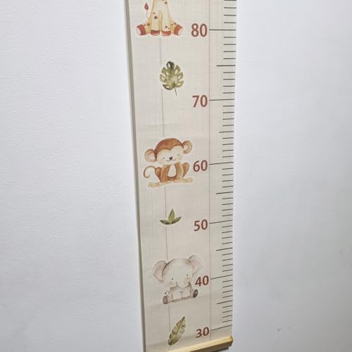 Régua Do Crescimento Pendurar Infantil Safari Bichos - Material Canvas - Medidor de Altura - Decoraç