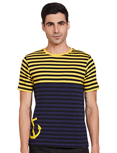 Amazon Brand – House & Shields Men’s Regular T-Shirt (H&S-T-CD1-D2_Dawn Yellow 2XL)