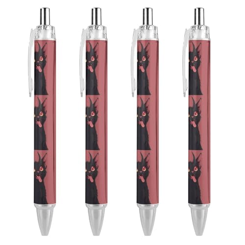 Stylos à bille rétractables Krampus 0,5 mm chat noir écriture douce bureau