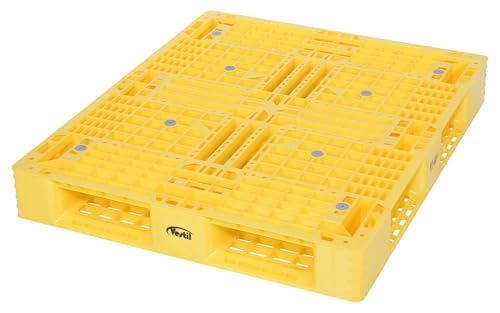 Vestil PLP2-4840-YELLOW Yellow Polyethylene Pallet with 4 Way Entry, 6600 lbs Capacity, 39.5