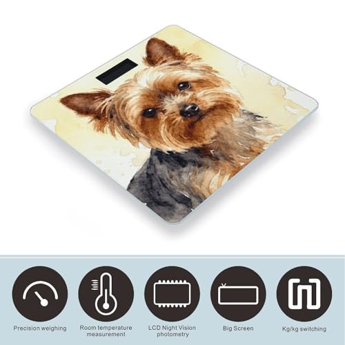 Báscula digital para baño Rose Yorkie, precisión y seguridad miniatura 3