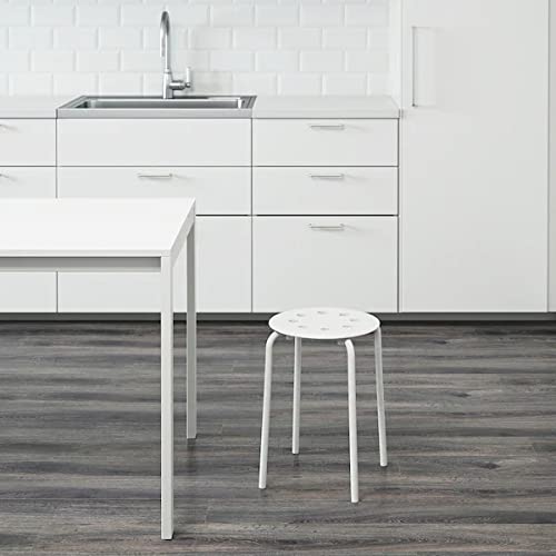 IKEA Boutique Store Marius Stool (Pack of 2) Seat Height: 45 cm, 17 3/4-Inch - Sold by Bunnings Home (White, Steel, Epoxy Powder Coating)