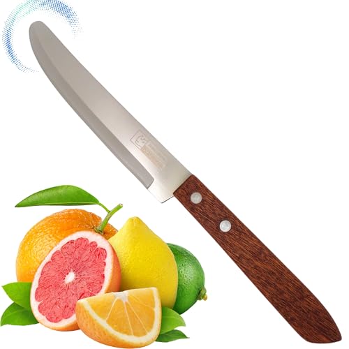 Round Tip Kitchen Knife, Blunt Paring Knife, Safety Knives for Seniors Elderly, Non-Pointed Safety Tip, for Cutting Fruits and Vegetables, Smooth Sharp Blade (One Knife)