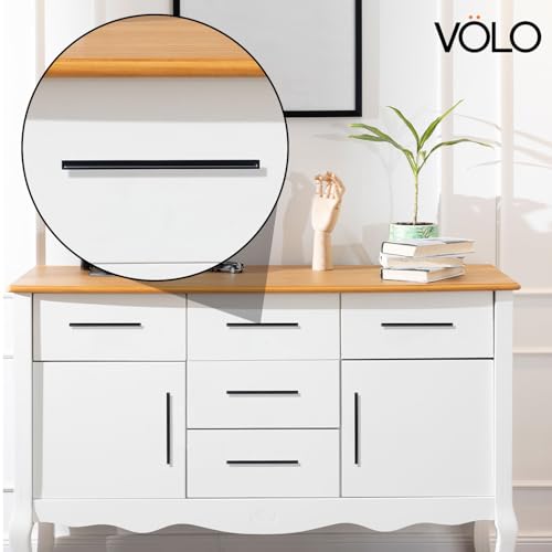 Image of VOLO Wardrobe Cabinet Handle - Multi-Use Pull Handle for Wardrobe, Drawer, Sliding Closet, and Door in Kitchen, Office, and Bedroom Pack of 1 (Black, 96MM (4 Inch))