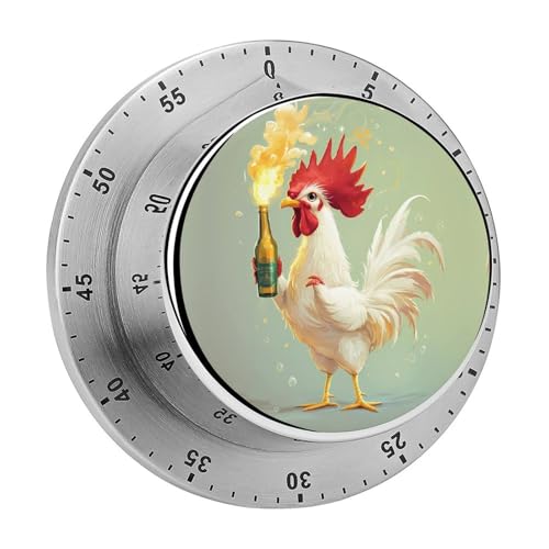 Funny Beer Rooster Funny Timer 60 Minute Mechanical Clock Management Timers for Kitchen Work Training