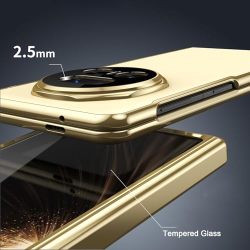 Coque Honor Magic V6 rigide protection intégrale charnière or et chrome - 7