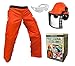 Forester Protective Clothing - OEM Forestry Cutter Combo Kit Apron Chaps Helmet Face Shield Ear Muffs Safety Glasses Arborist Equipment Chainsaw Pants Logging Tools Helmet Accessories Orange