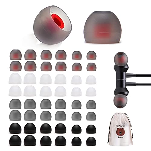 48 tappi per le orecchie impermeabili con cancellazione del rumore, Auricolare S/M/L 3 Taglie Accessori Per Cuffie Pad di Ricambio In-Ear con Sacchetto di Immagazzinaggio