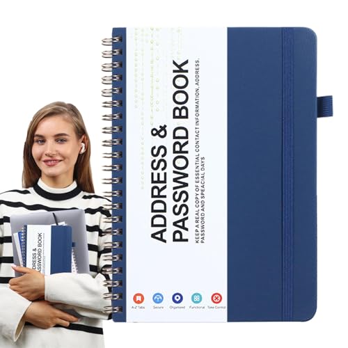 Streysisl Carnet de mots de passe avec onglets alphabétiques – Organiseur de mots de passe – Carnet de notes compact à pour parents, amis ou collègues – vue 9