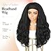Quantum Love Yaki Curly Headband Wigs for Black Women Kinky Straight Black Headband Curly Ends 26inch Synthetic Wear and Go Glueless Half Wig with Headbands Attached