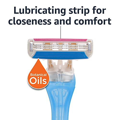 Amazon Basics 3-Blade Disposable Razors For Women, 6 Count, 2 Packs Of 3 (Previously Solimo) #TOP4