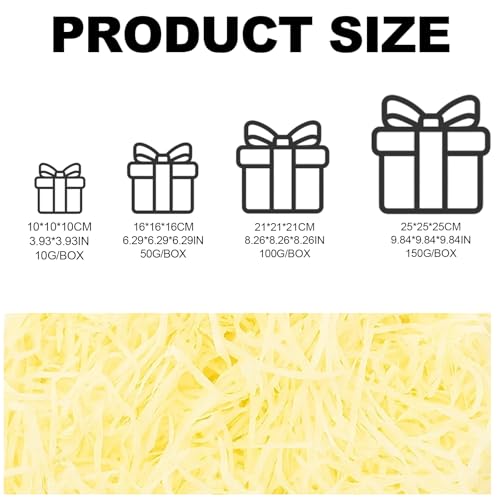 Füllmaterial Geschenk, 200g Holzwolle Füllmaterial für Pakete, Geschenkverpackung und Deko, Champagnerfarben, 3mm Breite, Weiches Papier