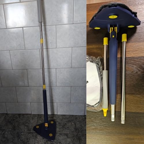 Mop 360 Triangular Giratório Esfregão De Limpeza Ajustável Limpa Vidros Piso E Parede