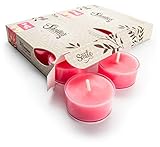 Stargazer Lily Tealight Candles Multi Pack (12 Pink Highly Scented Tea Lights) - Made with Natural...