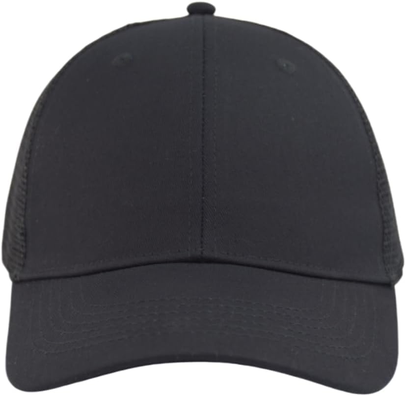 tssgbl classic mesh trucker hat, small & osfm & xxl options, men women basic adjustable snapback plain blank baseball cap mesh black small