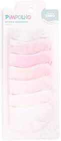 Kit 7 Pares Meia Lisa Semaninha Bebê Menina, Rosa e Cinza, Algodão, PREMATUROS RN 0-4 Meses