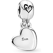 Gold Heart Mom Family Charms Compatible for Bracelets Holiday Pendant Beads Charm Jewellery Present for Women