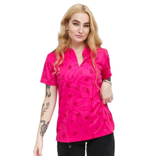 Image of Nike Dri-FIT Victory Women's Printed Golf Polo, Pink Prime/Mystic Hibiscus, Pink Prime/Mystic Hibiscus, S