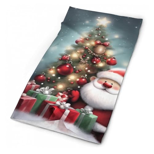 KWQDOZF Calentador de cuello de invierno, bufanda personalizada con diseño de Feliz Navidad, reutilizable, resistente al viento, para clima frío, para hombres y mujeres