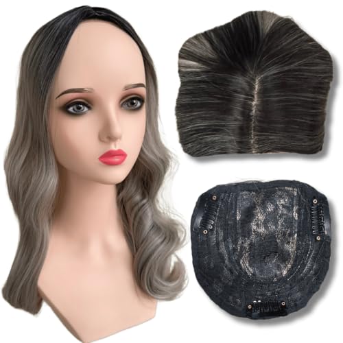 LIONSWIG, Prótese capilar feminino topo de tic-tac fibra orgânica Cor:Platinado Ombre Hair