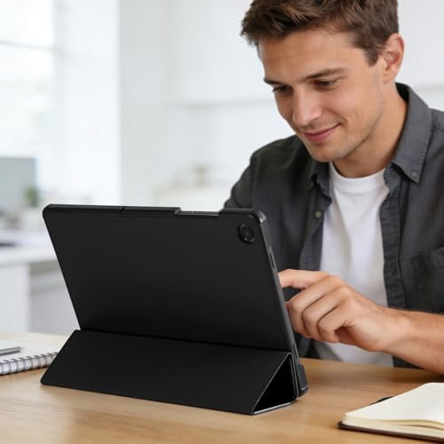 Vobafe etui na Samsung Galaxy Tab A11+ A9+ 11 cali (2025/2023), cienka lekka twarda ochronna okładka z podstawą dla Galaxy Tab A11 Plus A9 Plus, automatyczna funkcja snu/budzenia, Czarny
