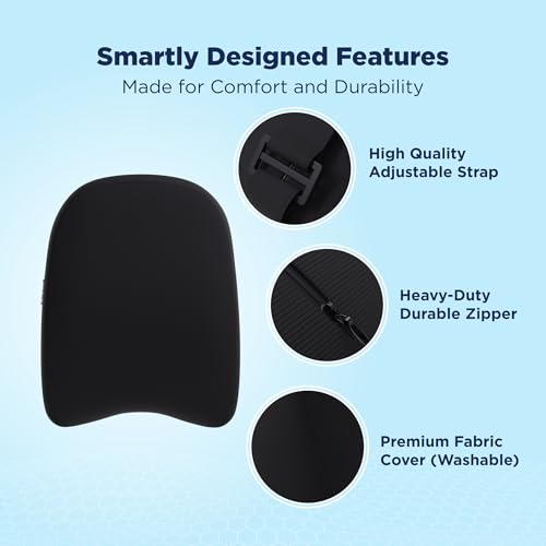 Image of The Sleep Company Ortho Spine Protector Combo Back Support Cushion + Neck Pillow for Car & Driving | Lumbar & Cervical Pain Relief, Posture Support | Ergonomic Smartgrid Cushions,Black