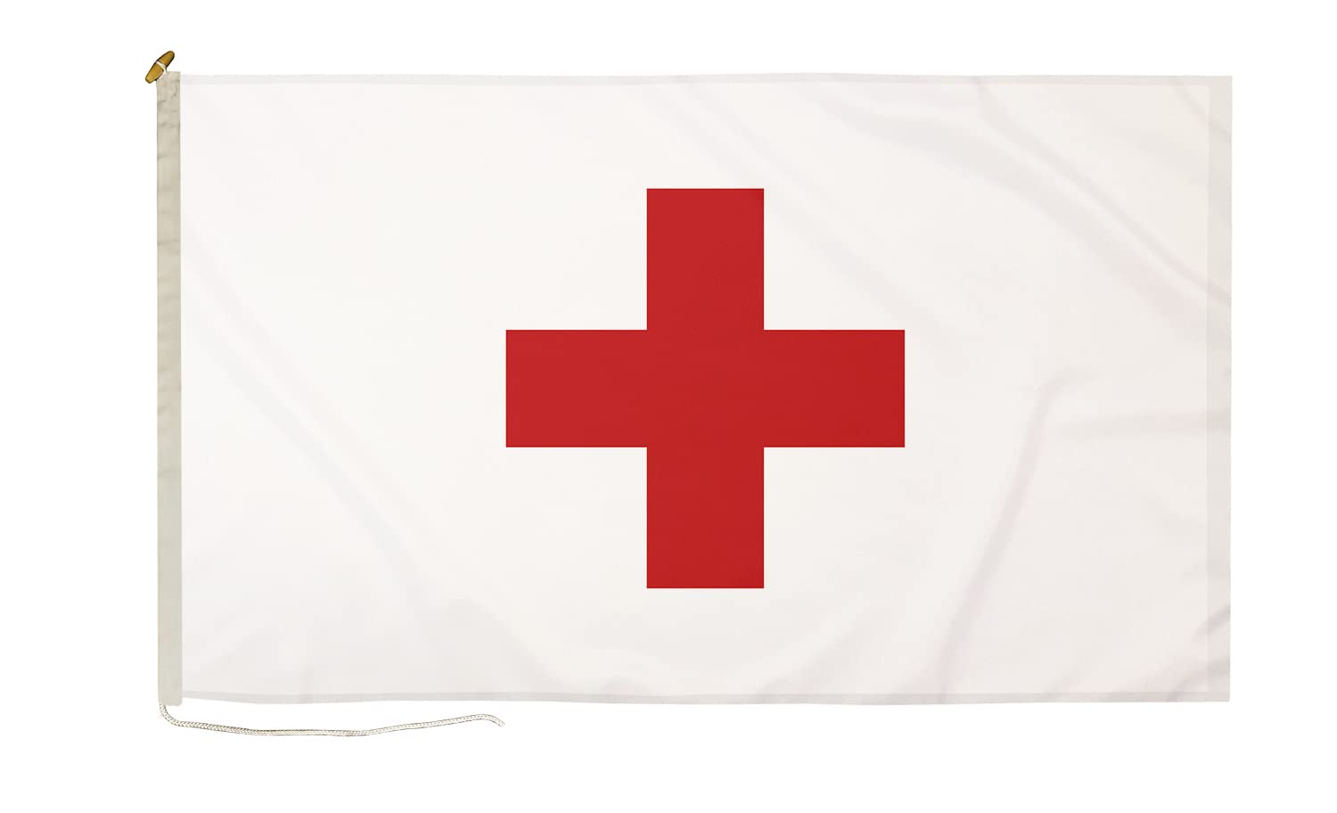 DuraFlag Red Cross Small Courtesy 20x12" Rope and Toggled Premium Quality 50x30cm Flag