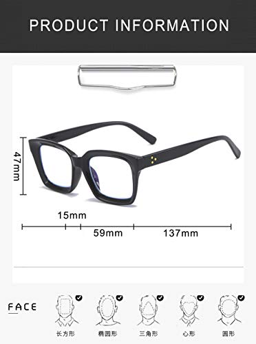 Image of REAVEE 4 Pack Oversized Reading Glasses for Women Men Blue Light Blocking, Ladies Retro Stylish Square Large Computer Readers 3.0x