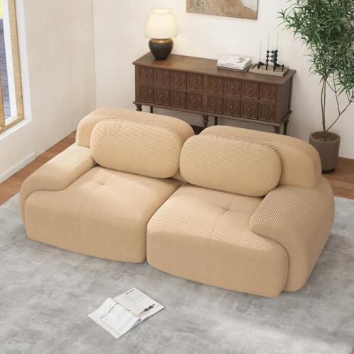 Image of Corduroy Modular Sectional Sofa, Oversized Cloud Couches for Living Room