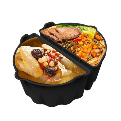 Divisor De Olla Para,1 Par Accesorio de Cocina | Reutilizable Inserto Divisor de Silicona para Olla de Cocción Lenta - Para Verduras Sopa Pollo Pescado Camarón Patata