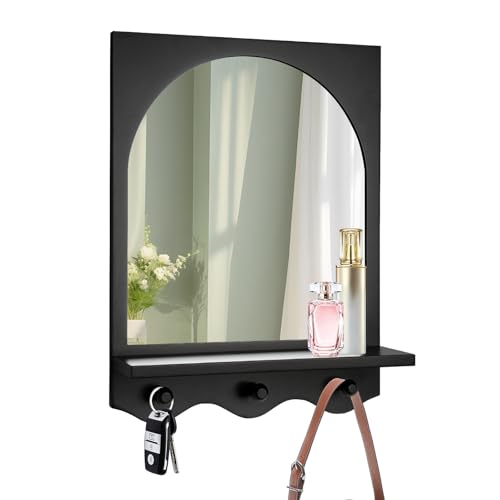 SANY DAYO HOME Black Arched Mirror with Shelf