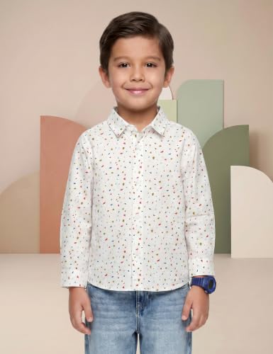 Image of Amazon Brand - Symbol Boys Regular Cotton All Over Printed Full Sleeve Shirt