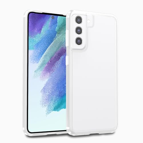 Image of Case for Samsung Galaxy S21 FE, Military Grade Drop Protection Phone Case, Yellowing Resistant, Anti-Scratch Hard PC Back, Shockproof Hard Ultra-Thin Protective Cover, Clear