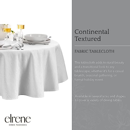 Elrene Home Fashions Continental Solid Texture Water, Stain & Wrinkle Resistant Tablecloth, 70" Round, White by Elrene - Image 2