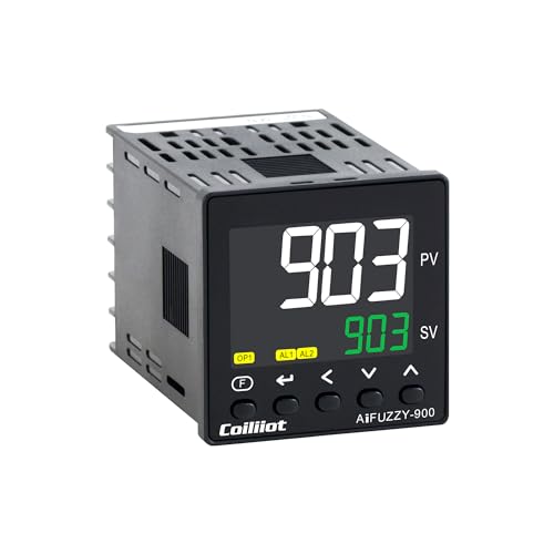PID Temperature Controller, Coiliiot Voltage AC100-240V, LCD Display, Relay & SSR Outputs, Dual Alarm Output, PID Thermostat with K Thermocouple, Panel Size 48mm*48mm