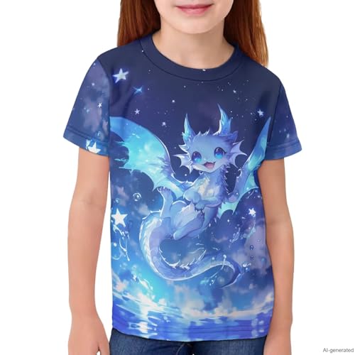 Image of WELLFLYHOM Kids Tshirts Girls Boys Short Sleeve Crewneck Tees Shirts Casual Sport Pullover Tops Size 3-16 Years