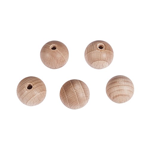 Rayher Boules en Bois Brut Demi-percées p. Bricolage ø20mm 10pcs Nature, 6251900