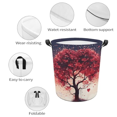 Panier à linge pliable arbre d'amour imperméable 35x35x44 cm - 5
